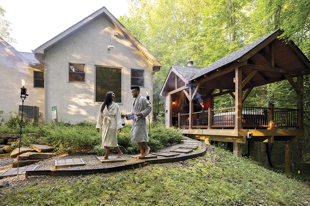 Hocking Hills Couple in Robes