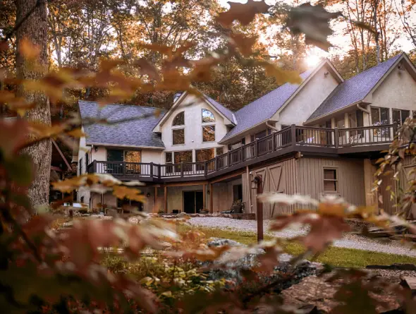 The stunning Lake House in fall