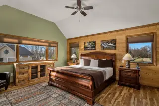 Spacious bedroom with king bed