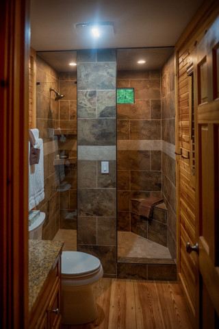 Tile shower with multiple shower heads