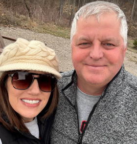 Man and woman smiling 