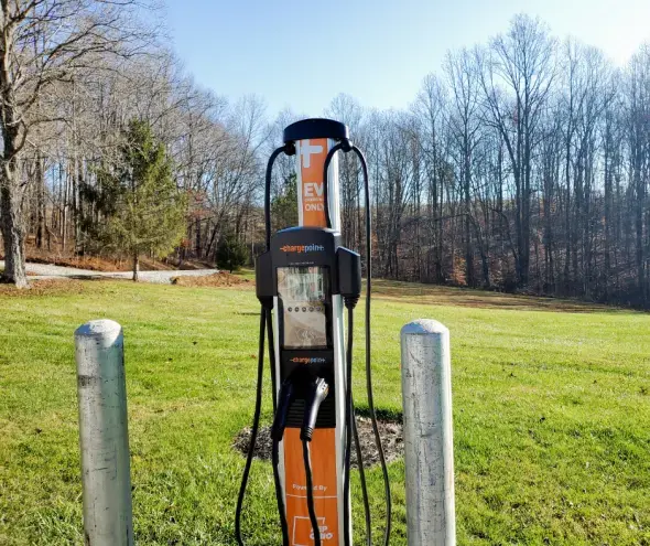 Electric Vehicle Charger in from of the office