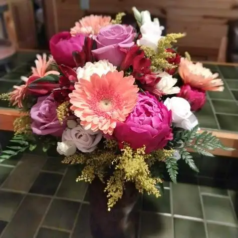 photo of a colorful floral arrangement