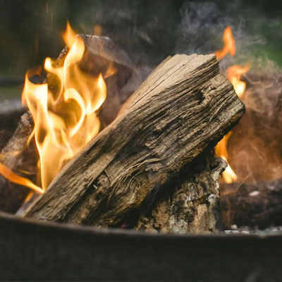 image of flames in an outdoor fire pit