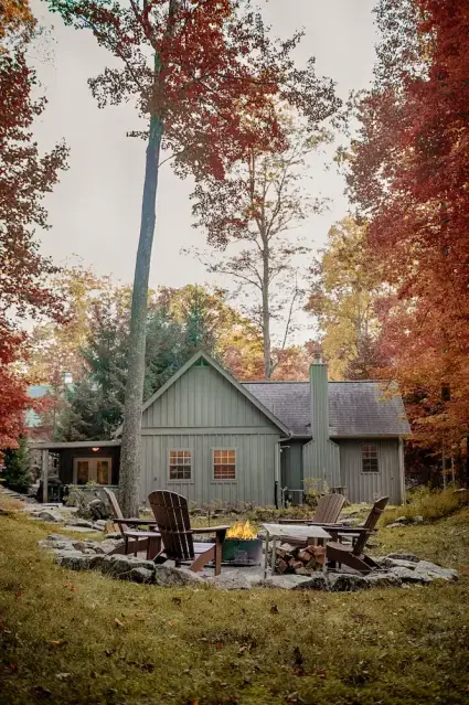 Boat House cabin in fall